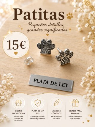 Pendientes Patitas Plata de Ley