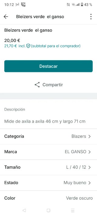 Blazer El Ganso Verde
