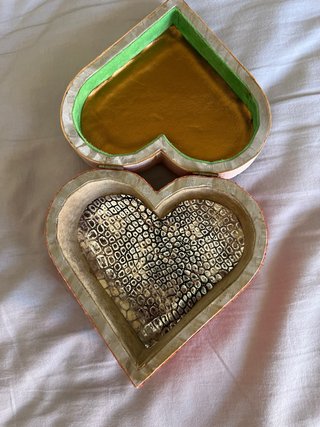 Portagioie vintage cuore pelle rettile
