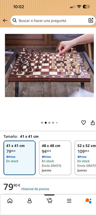 Ajedrez artesanal de madera plegable.Venta en mano