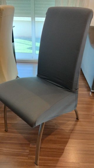 Juego de 4 Sillas Comedor Piel y Metal