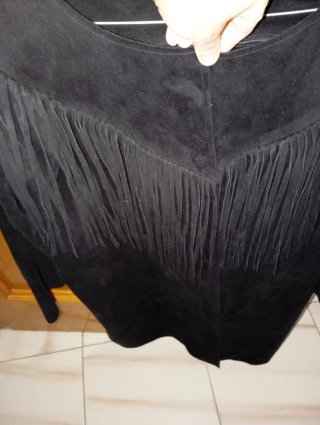 Chaqueta ante flecos mujer
