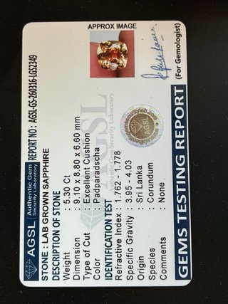 Zaffiro 5.30 ct taglio Cushion certificato