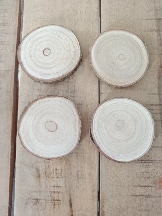 Set 4 posavasos madera rústica