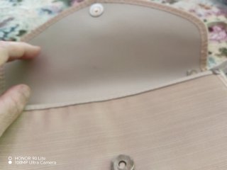 Pochette beige 28x18 cm tessuto