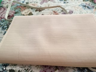 Pochette beige 28x18 cm tessuto