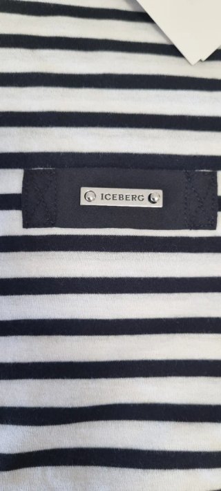 T-shirt Iceberg donna righe bianche e nere