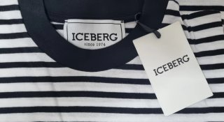 T-shirt Iceberg donna righe bianche e nere