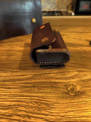 Bolso y Cartuchera de Cuero Artesanal  Piel Vacuno