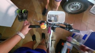 Bicicleta niña rosa y blanca