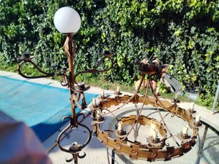 Juego de lámparas antiguas