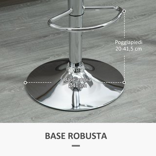 Set di 2 Sgabelli da Bar con Altezza Regolabile, Sgabelli da Cucina in PU con Schienale, Poggiapiedi, Seduta Morbida, Struttura in Acciaio, Sedie da Bar Alte Girevoli a 360°, per Penisola...