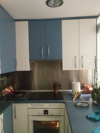 Puertas de Muebles Cocina Azul y Blanco