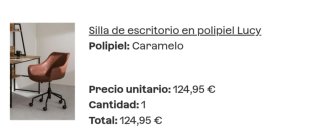 Silla de escritorio de polipiel marrón