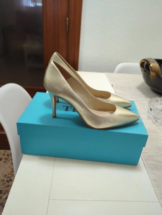 Zapatos Tejus Oro Mate Talla 36