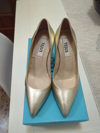 Zapatos Tejus Oro Mate Talla 36