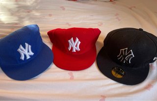 Lote 3 gorras NY Yankees azul roja negra