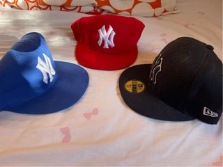 Lote 3 gorras NY Yankees azul roja negra