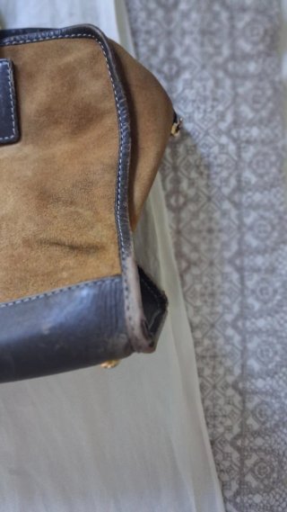 Bolso Loewe Piel Ante Marrón y Beige