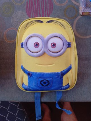 Gorra + mochila infantil Minions  azul y amarillo