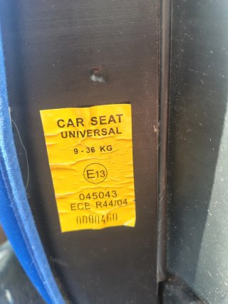 Silla de coche BQS azul y marrón