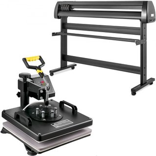 5 In1 Prensa Térmica 38.1 x 38.1 cm Capacidad de Transferencia 134.6 cm Cortadora Plotter de Vinilo Corte 3 Cuchillas