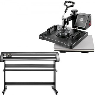 5 en 1 Prensa Térmica Digital de 15"x12" y Cortadora de Vinilo de 53" con Software Signmaster