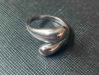 Anillo Plateado Doble Gota Ajustable