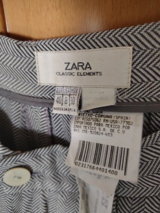 Pantalón mujer gris y blanco talla M (talla poco)