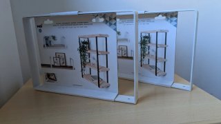 Soporte decorativo baldas metal blanco