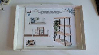 Soporte decorativo baldas metal blanco
