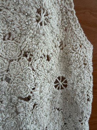 Chaleco crochet ZARA beige