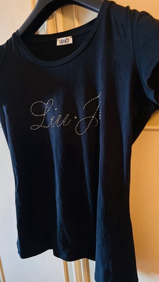 T-shirt Liu Jo nera con strass
