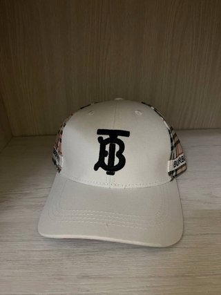 Gorra Burberry TB Monograma Vichy Blanca