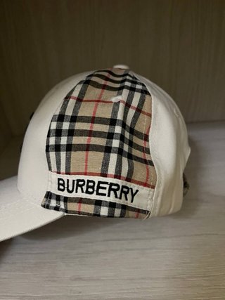 Gorra Burberry TB Monograma Vichy Blanca