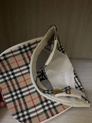 Gorra Burberry TB Monograma Vichy Blanca