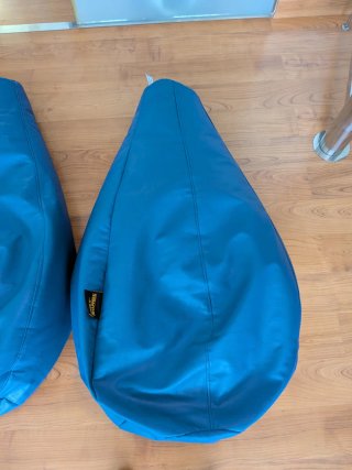 Puff Happers Azul Marino Piel Sintética Nuevos