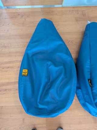 Puff Happers Azul Marino Piel Sintética Nuevos