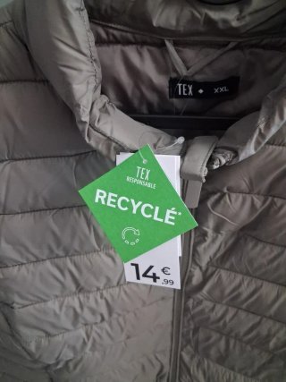 Chaleco acolchado gris talla XXL