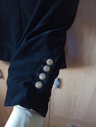 Chaqueta Zara Terciopelo Negra Talla M