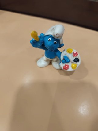 Pitufo Pintor con Paleta y Pincel