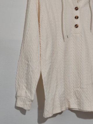 Jersey fino con capucha y botones mujer