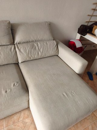 Sofá Sheslong beige tela