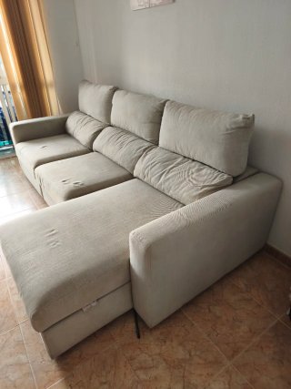 Sofá Sheslong beige tela