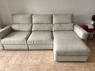 Sofá Sheslong beige tela