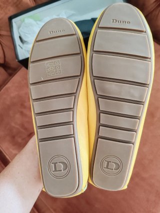 vibrant yellow Dune London leather loafers