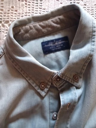 Camisa vaquera azul y gris