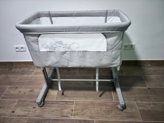 Cuna colecho bebé gris
