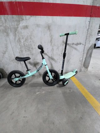 Bicicleta equilibrio + Monopattino 3 ruote