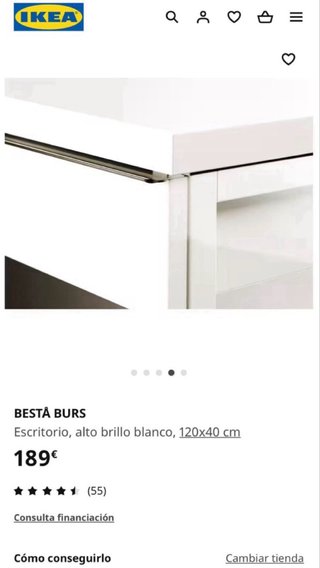Escritorio Blanco Brillo IKEA Besta Burs